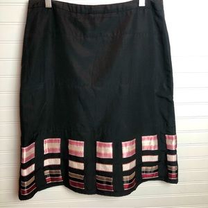 3 for $25 Black Skirt with Woven Ribbon Hem Sz 6